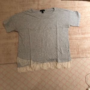 J Crew Top with Lace Trimming